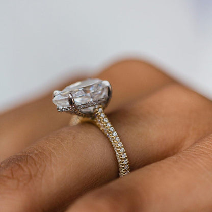 Pear Pave Lab Grown Diamond Engagement Ring