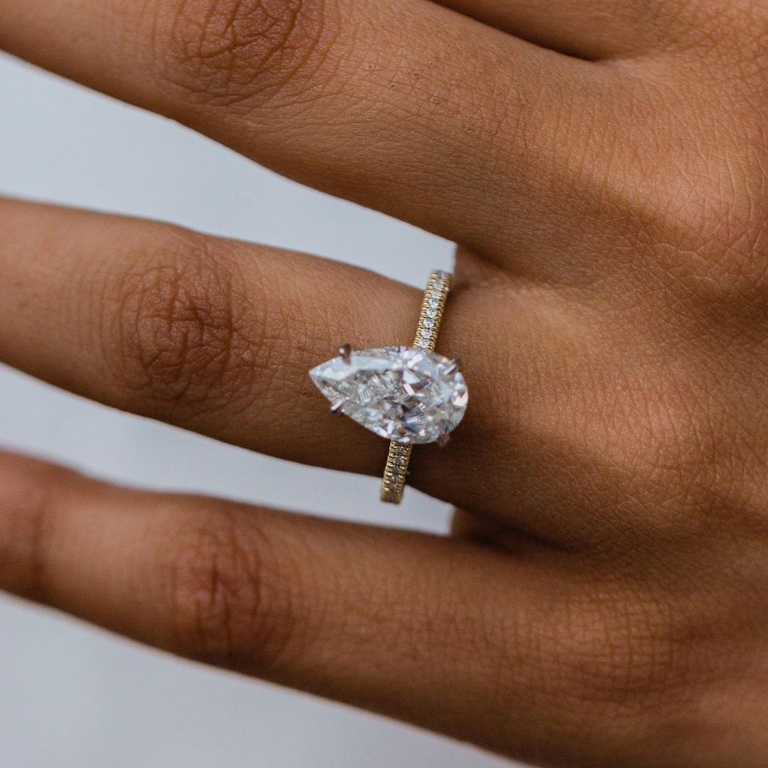 Pear Pave Lab Grown Diamond Engagement Ring