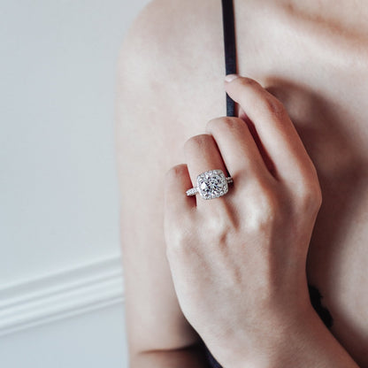 2.0 CT Round Halo CVD F/VS2 Diamond Engagement Ring 8