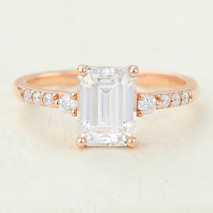 Emerald Pave Lab-Grown Diamond Engagement Ring
