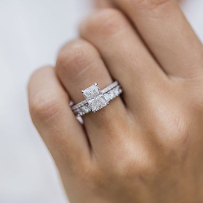 Radiant Pave Lab Grown Diamond Engagement Ring