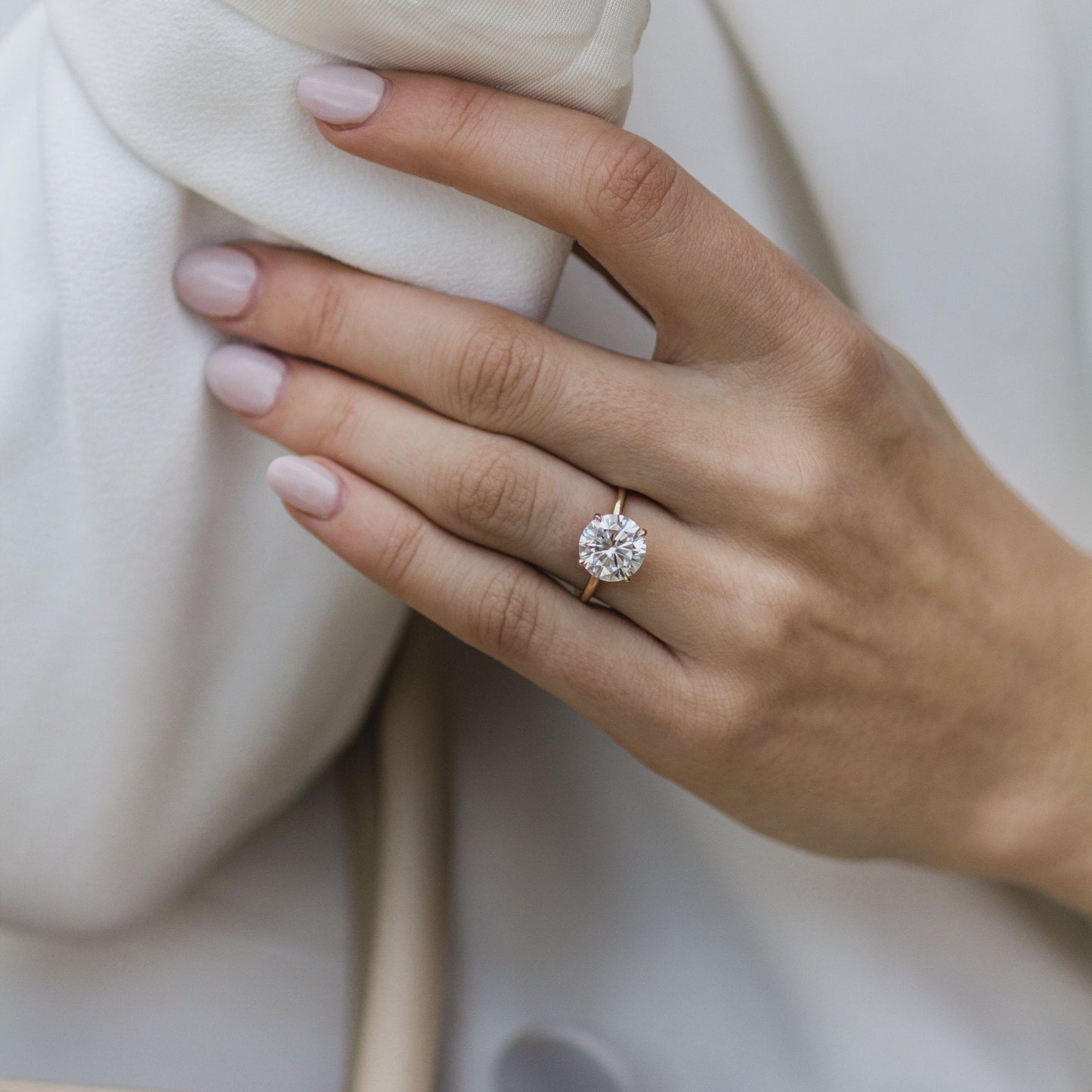 Round Solitaire Lab Grown Diamond Engagement Ring