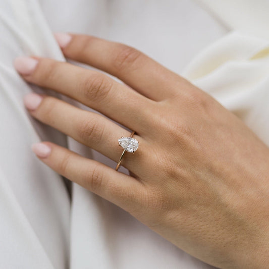 Pear Solitaire Lab Grown Diamond Engagement Ring