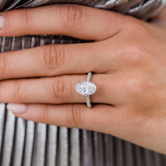 Oval Pave Lab Grown Diamond Engagement Ring
