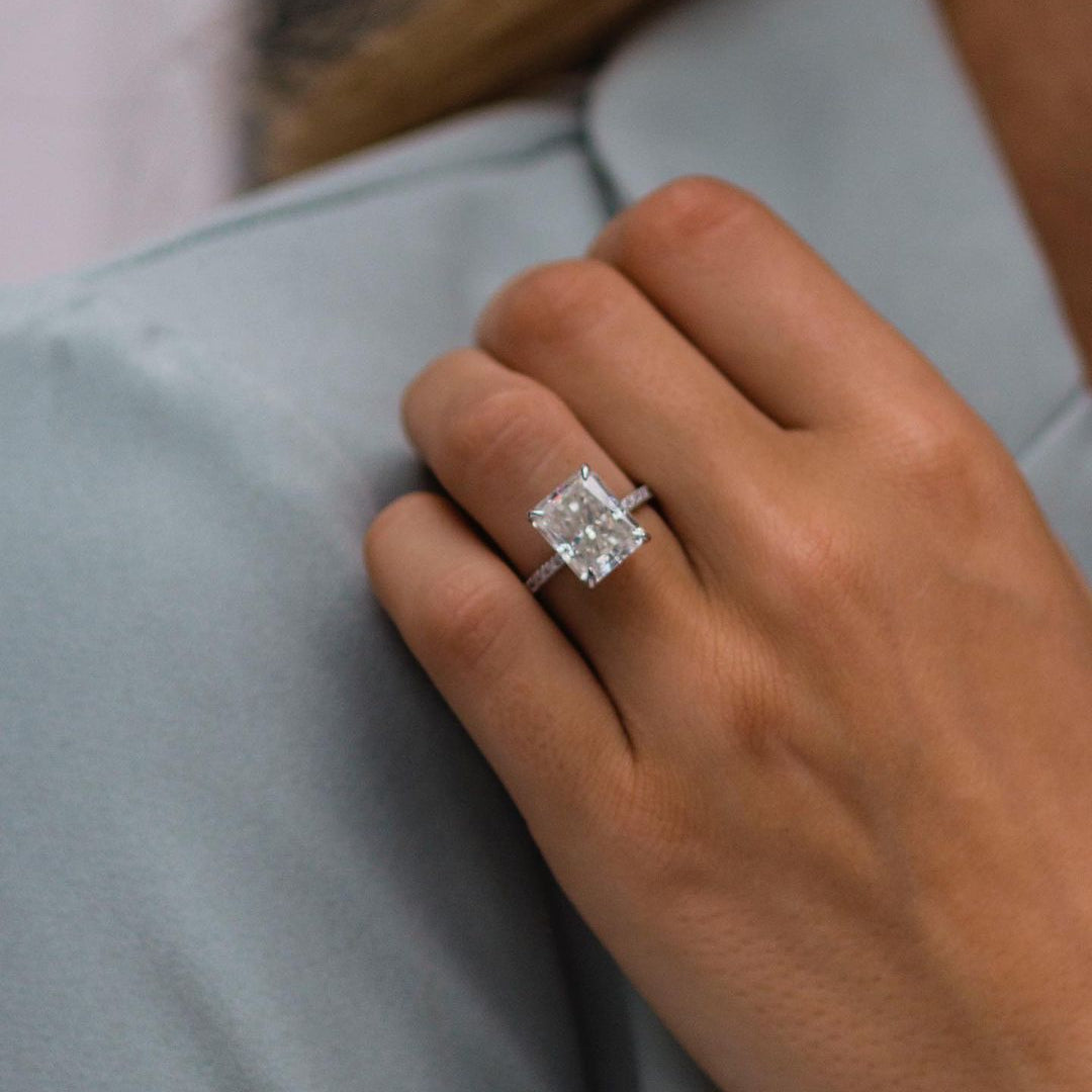 Radiant Pave Lab Grown Diamond Engagement Ring
