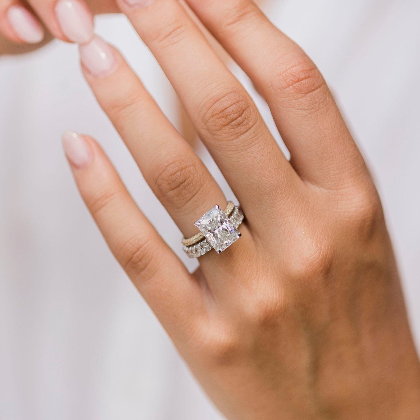 Radiant Pave Lab Grown Diamond Engagement Ring