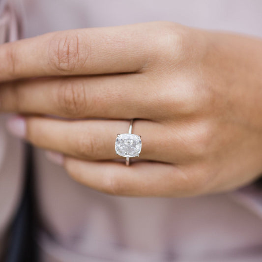 Cushion Solitaire Lab Grown Diamond Engagement Ring
