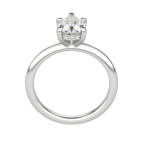 1.33 CT Pear Solitaire Moissanite Engagement Ring With Hidden Halo Setting 6