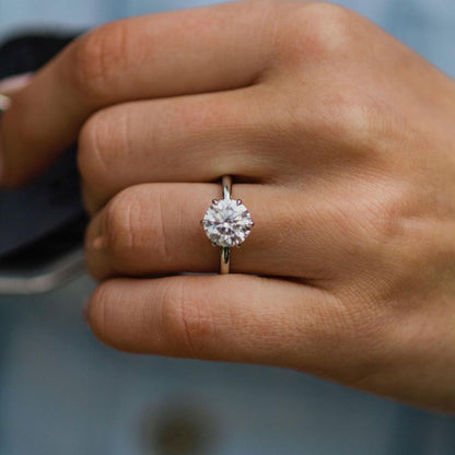 Round Pave Lab Grown Diamond Engagement Ring