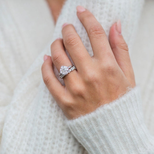 Round Vintage Pave Lab Grown Diamond Engagement Ring