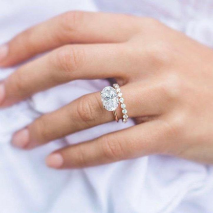East West Oval Solitaire Lab Grown Diamond Engagement Ring