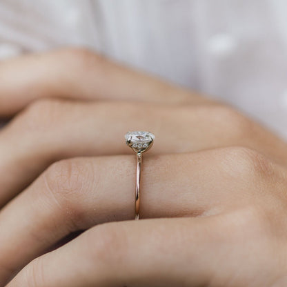 Oval Hidden Halo Lab Grown Diamond Engagement Ring