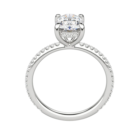 1.91 CT Oval Solitaire Moissanite Engagement Ring With Pave Setting 5