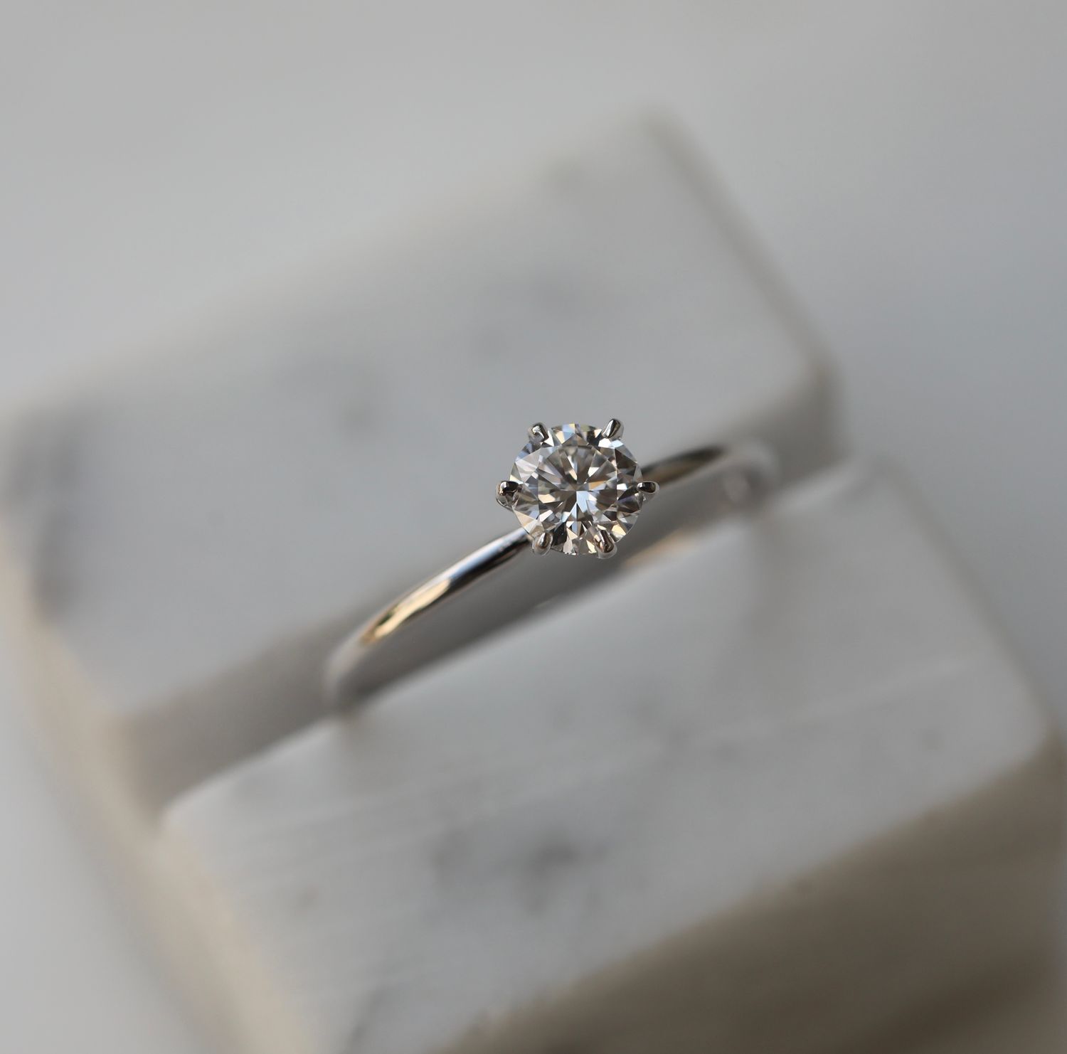 Round Solitaire Lab Grown Diamond Engagement Ring