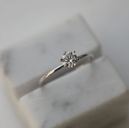 Round Solitaire Lab Grown Diamond Engagement Ring