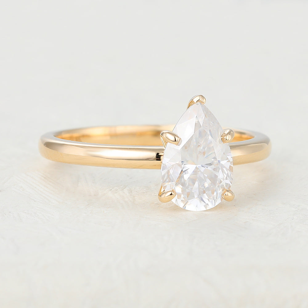 Pear Solitaire Lab-Grown Diamond Engagement Ring