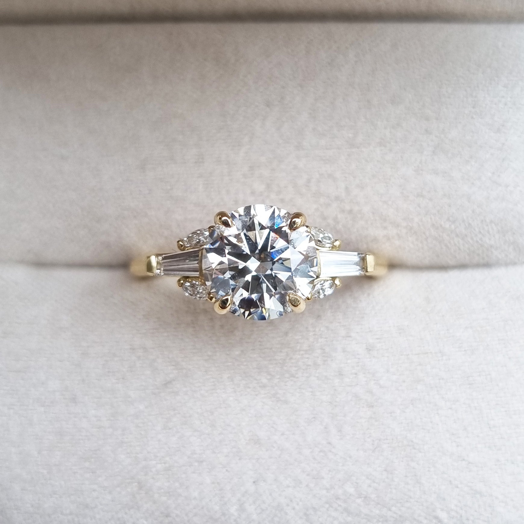 Round Cluster Lab Grown Diamond Engagement Ring
