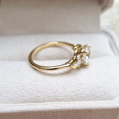 Round Cluster Lab Grown Diamond Engagement Ring