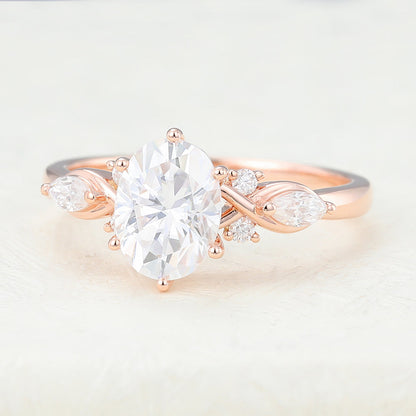 Oval Cluster Lab-Grown Diamond Engagement Ring