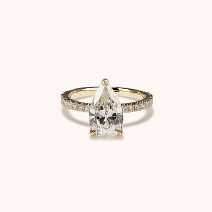 Stunning 2.01 CT Pear Moissanite Engagement Ring with Pave Design 1