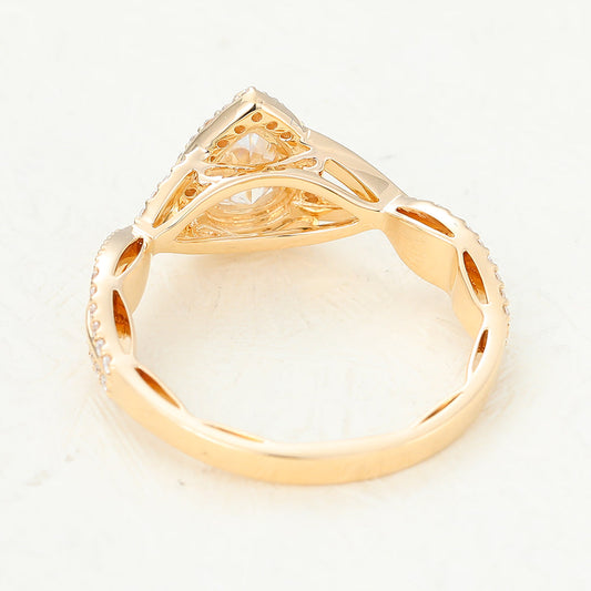Pear Halo Pave & Twisted Pave Lab-Grown Diamond Engagement Ring