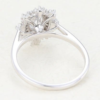 Oval Cluster Lab-Grown Diamond Engagement Ring