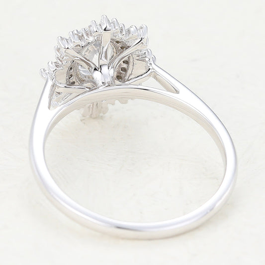 Oval Cluster Lab-Grown Diamond Engagement Ring