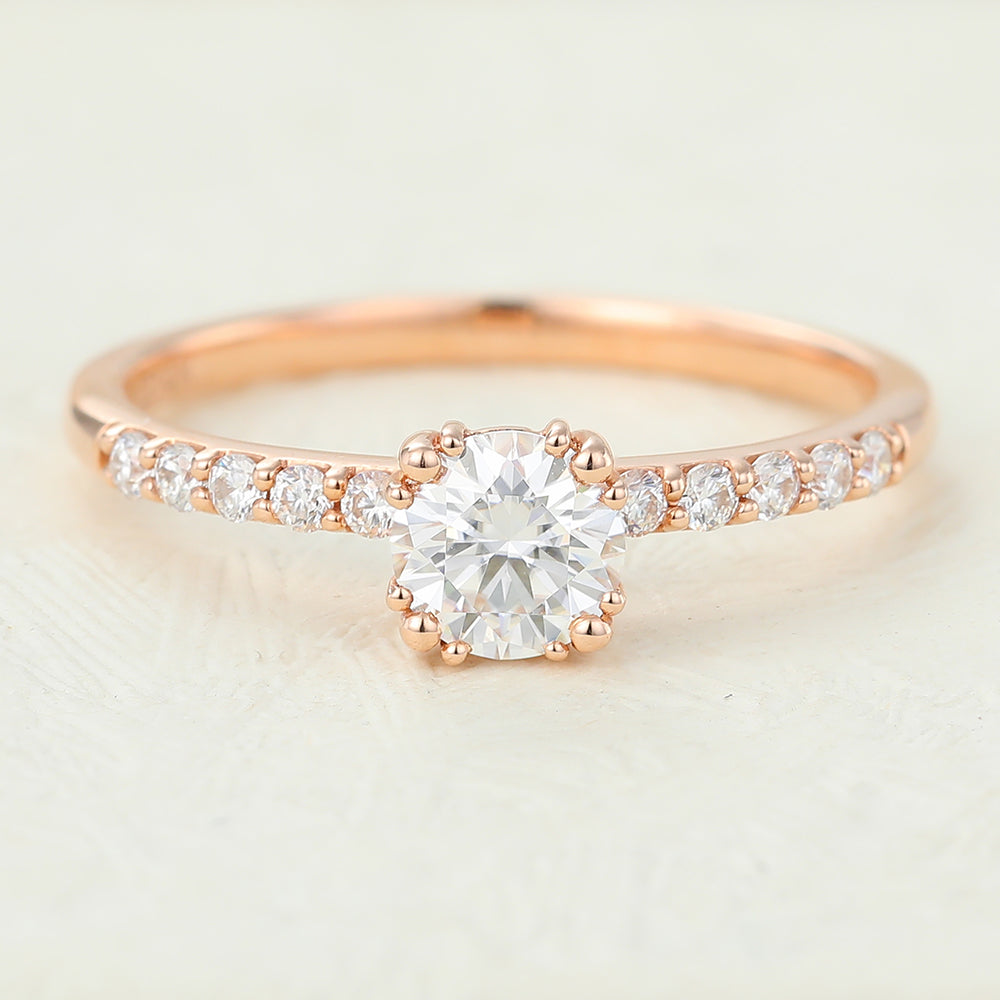 Round Pave Lab-Grown Diamond Engagement Ring