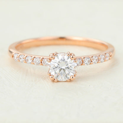 Round Pave Lab-Grown Diamond Engagement Ring