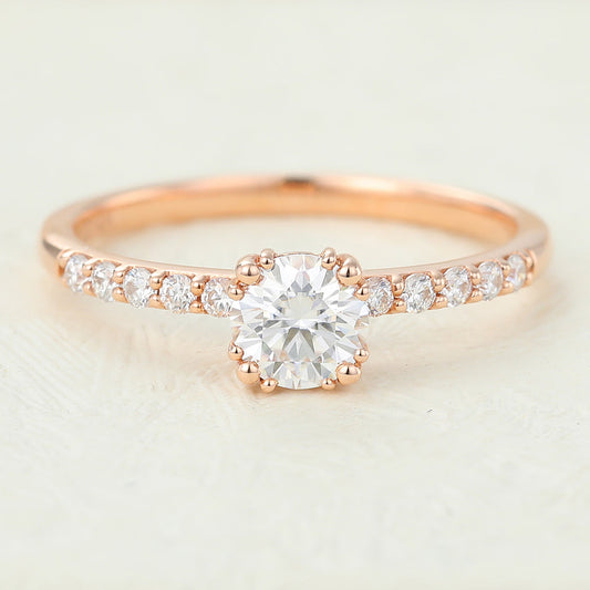Round Pave Lab-Grown Diamond Engagement Ring