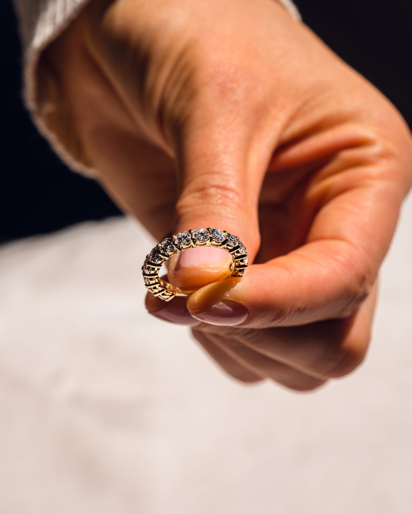 2.4 CT Round Semi Eternity Lab Grown Diamond Wedding Band