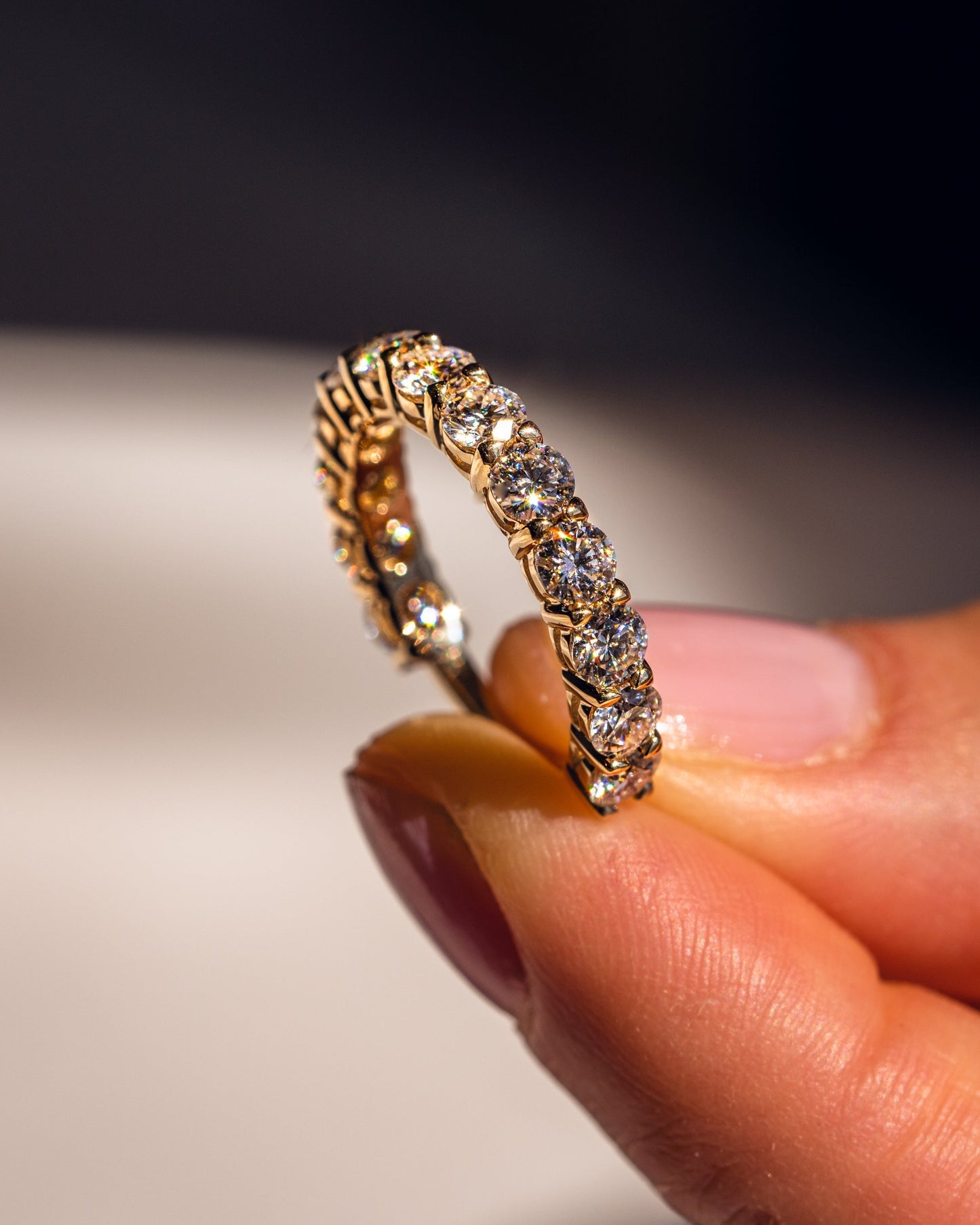 2.4 CT Round Semi Eternity Lab Grown Diamond Wedding Band