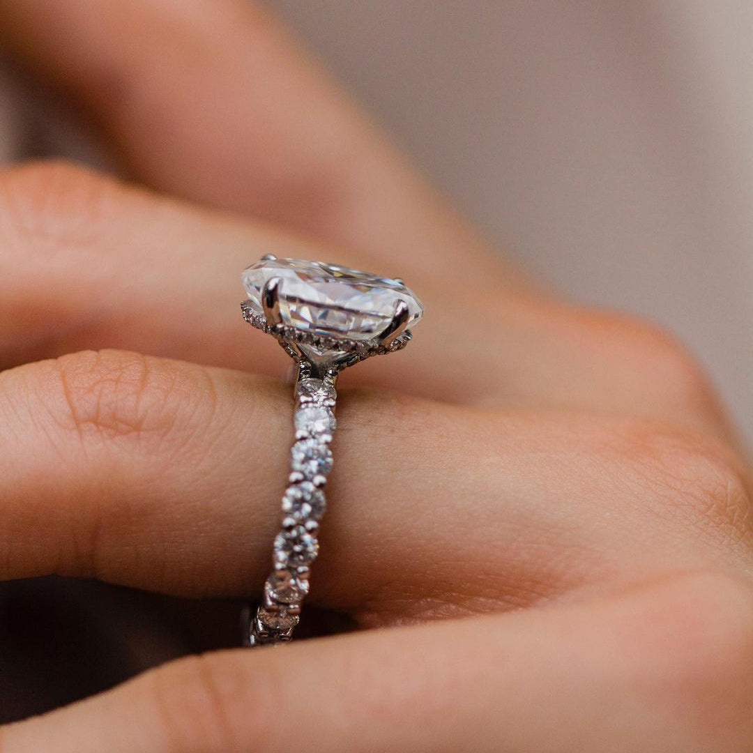 Oval Pave Lab Grown Diamond Engagement Ring
