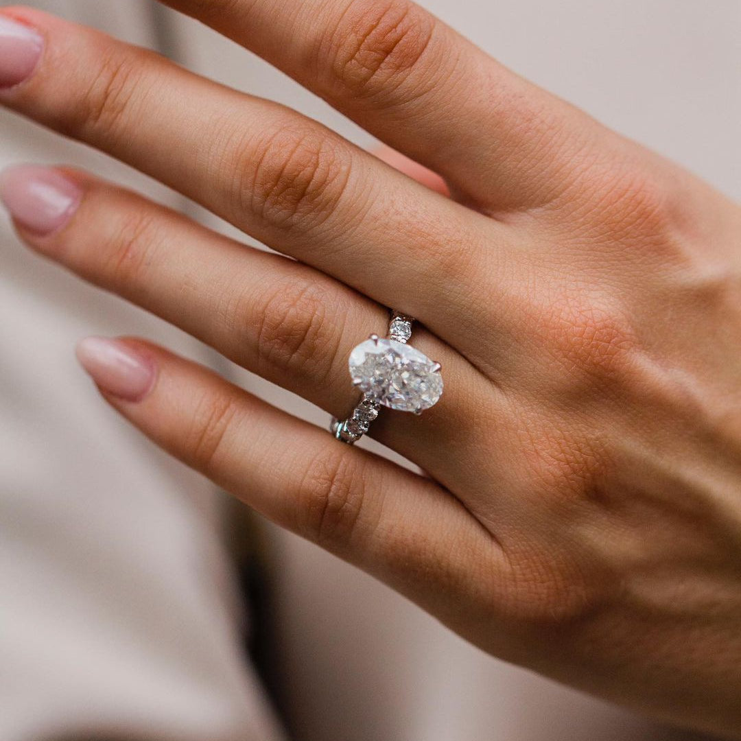 Oval Pave Lab Grown Diamond Engagement Ring