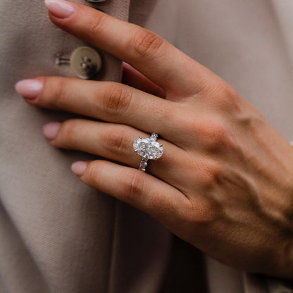 Oval Pave Lab Grown Diamond Engagement Ring