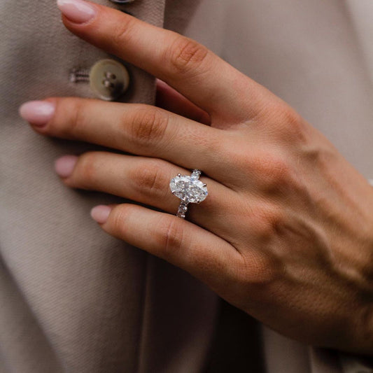 Oval Pave Lab Grown Diamond Engagement Ring