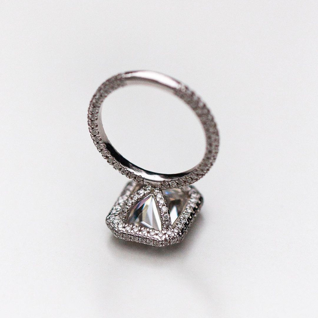 Radiant Halo & Pave Lab Grown Diamond Engagement Ring