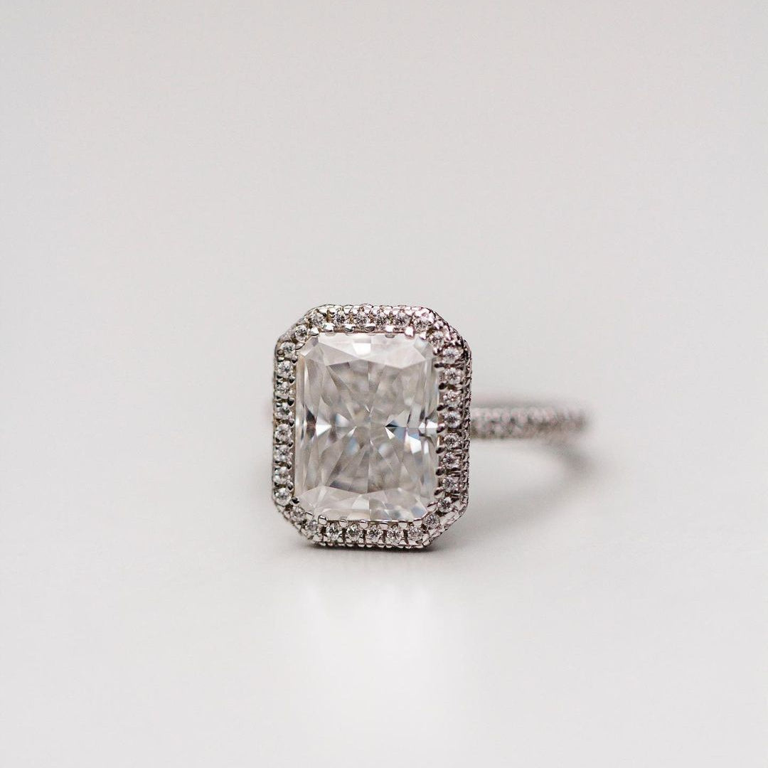 Radiant Halo & Pave Lab Grown Diamond Engagement Ring