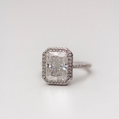 Radiant Halo & Pave Lab Grown Diamond Engagement Ring