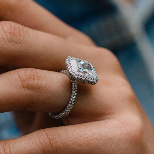 Radiant Halo & Pave Lab Grown Diamond Engagement Ring