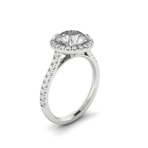 1.5 CT Round Cut Halo Pave Moissanite Engagement Ring 7