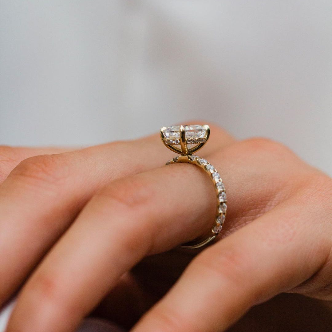 Oval Pave Lab Grown Diamond Engagement Ring