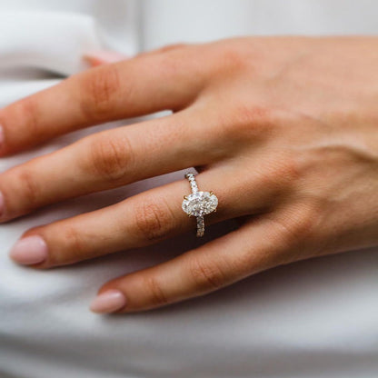 Oval Pave Lab Grown Diamond Engagement Ring
