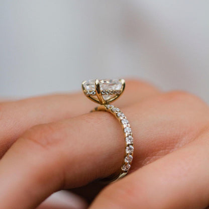 Oval Pave Lab Grown Diamond Engagement Ring