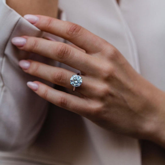 Round Solitaire Lab Grown Diamond Engagement Ring