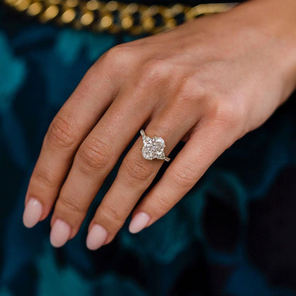 Oval Cluster Lab Grown Diamond Engagement Ring