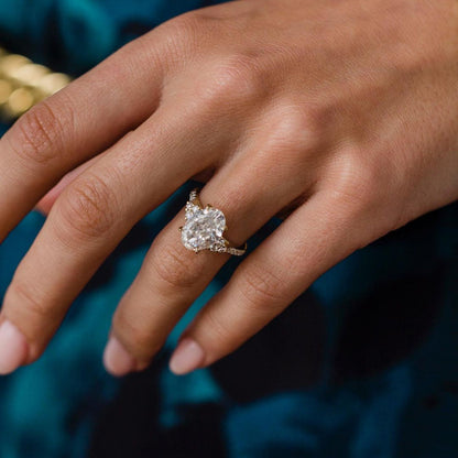 Oval Cluster Lab Grown Diamond Engagement Ring