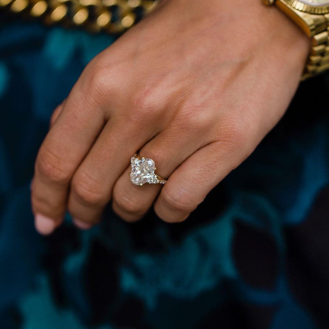 Oval Cluster Lab Grown Diamond Engagement Ring