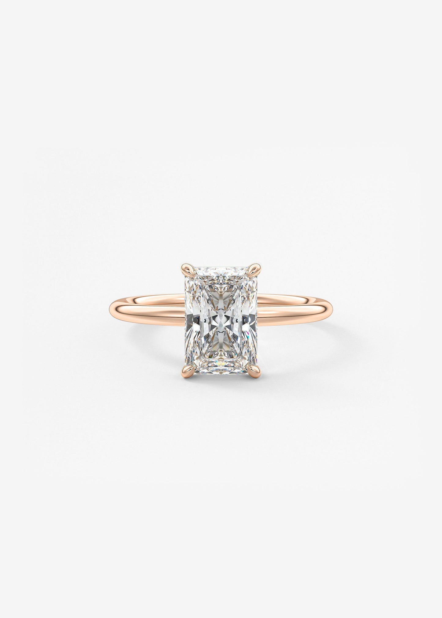 Radiant Hidden Halo Lab Grown Diamond Engagement Ring