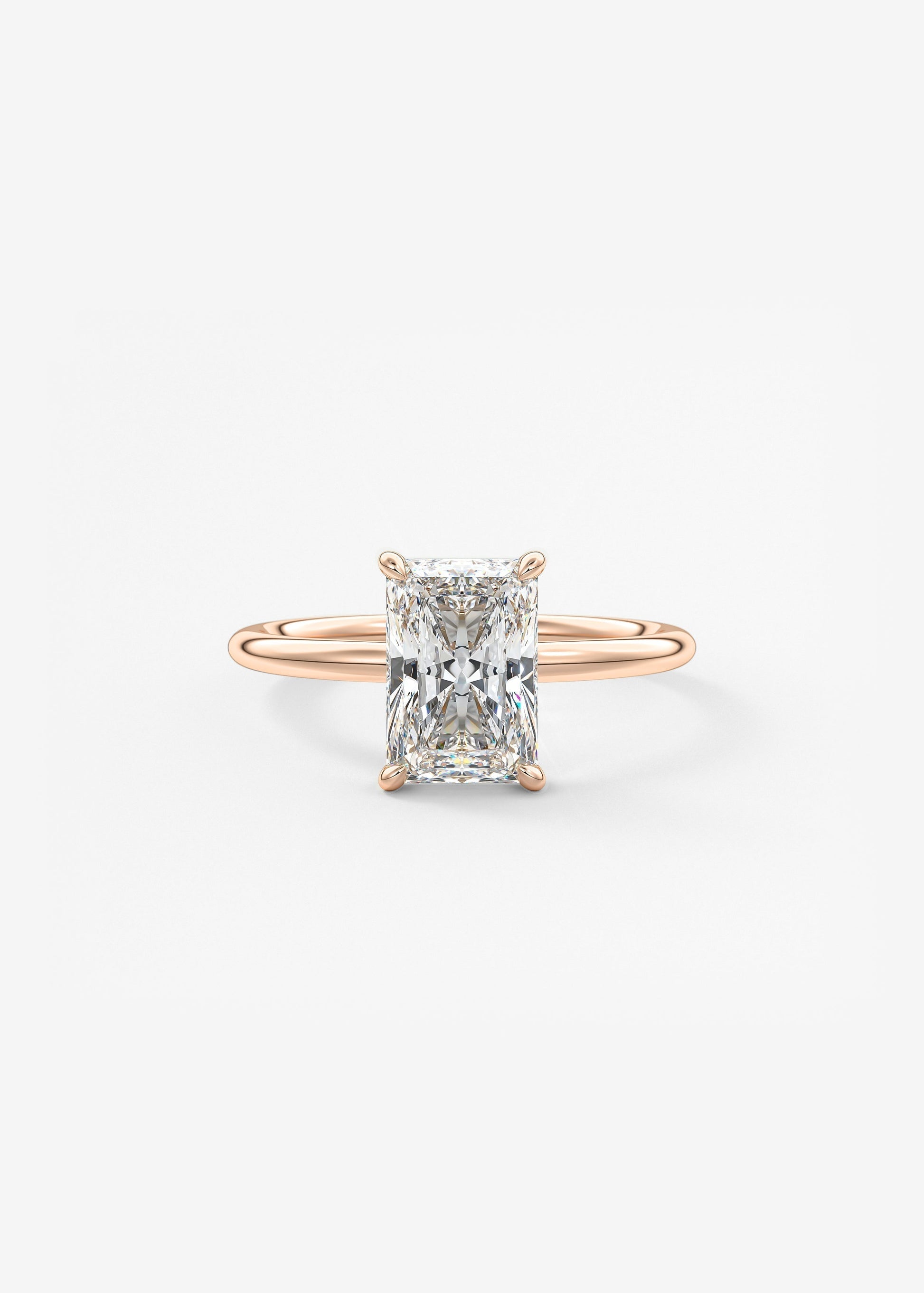 Radiant Hidden Halo Lab Grown Diamond Engagement Ring